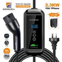 GOODCELL AU NZ-Stecker Typ 2 EV-Ladegerät EVSE Car Home Charging Portable 6/8/10A Einstellbare Verwendung für Ladestecker IP 66