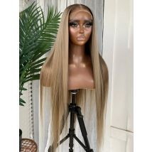 Ombre Blonde 13X6 13X4 Transparent Lace Frontal Wig Straight  Blonde with 1B Roots Wig Human Hair Lace Front Wig 5X5 Closure Wig