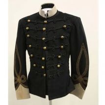 Herren Marine schwarz Husaren Militär jacke Cosplay Kostüm Bürgerkrieg Herren Offizier Kostüm 1860s viktoria nischen Herren Marine jacke