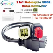 Neu für honda 4pin und kawasaki 8pin obd2 motorrad diagnose stecker kabel 2 in 1 bis 16pin obd motor verlängerung kabel