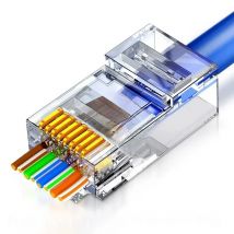 Cavo di rete con testa di cristallo perforata RJ45 non schermata da 50 pezzi Connettore RJ45 Cat6