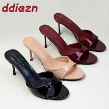 2025 neue Slip Auf Frauen Stiletto Heels Schuhe Luxus Mode Runde Kappe Damen High Heels Pumps Schuhe Weibliche Slides Schuhe