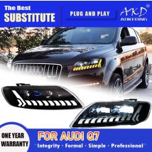 Reflektor AKD do AUDI Q7 LED 2006-2015 Reflektory Q7 DRL Kierunkowskaz Światła drogowe Soczewka projektora Angel Eye
