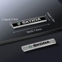 Car Styling 3D Aluminum Metal Body Fender Trunk Decorative Sticker Accessories For Skoda Octavia Rapid Fabia Superb Kamiq VRS A5