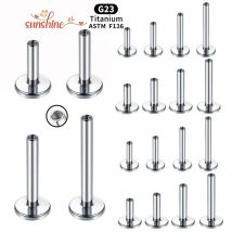 10 Stück G23 Titan Ohrstecker Lippe Labret Piercing Post 14G 16G Innengewinde Daith Tragus Grübchen Ringe Helix Zubehör
