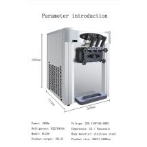 Commercial Soft Ice Cream Machine Electric 25L/H Three Flavor Stainless Steel Ice Cream Machine 110V 220V 1800W