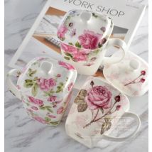 500ML Nette floral rose bone china kaffee becher, kreative blumen entwickelt, keramik wasser tasse, morgen milch tasse, hochzeit geschenk