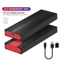 M2 NVMe SSD Gehäuse 5/10 Gbit/s PCIe SSD Box Für B + M/M Schlüssel M.2 NGFF SATA SSD Werkzeug Kostenloser USB 3.1 Zu Typ-C Adapter Festplatte Fall