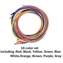 Weicher Silikondraht, 10-Farben-Set, 10 x 1,5 m/10 x 3 m, 12/14/16/18/20/22/24/26/28/30 AWG, Silikon-Isolierhaut, verzinnter Kupferdraht
