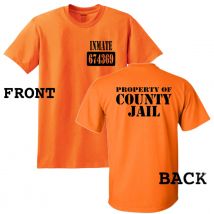 County Jail Inmate Halloween Kostüm T-Shirt Gefängnis Cosplay vorne hinten