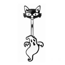 G23Titan White Ghost Bellybutton Ring 6-16mm Barbell Body Piercing Hypoallergenic Navel Jewelry Ombligo Punk Halloween Accessory