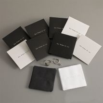 Paño para pulir plata con logotipo personalizado, 8x8cm, con estuche empaquetado Individual de 8,5x8,5 cm, limpieza de joyas, paño de gamuza de microfibra