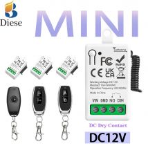 433 MHz universeller drahtloser Fernbedienungsschalter DC 12 V 1CH 10 A Mini-Empfängerlicht LED-Licht Garagentor elektromagnetisches Schloss