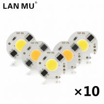 10pcs/lot 3W 5W 7W 9W LED COB Chip Lamp 220V Smart IC No Need Driver LED Bulb for Flood Light Spotlight Cold/Warm white Lighting
