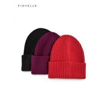 Solid color red pure wool hats women men warm wool hat autumn winter cap adults beanie new knitted beanies luxury holiday gift