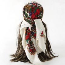 70X70CM Hochwertige Quadratische Mode Schal Frauen Floral Baumwolle Bandanas Dame Schals Hijab Stirnband Zubehör Taschentuch Haar