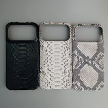 Handmade Genuine Python Leather Case for iPhone 17Pro 17 Pro Max Air 16Pro Real Natural Snakeskin Hard Shockproof Back Cover