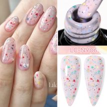 LILYCUTE 7 ml Macaron Creme Gel Nagellack Frühling Nud Glitter Pailletten Nail art Lack Semi Permanent Soak Off UV Gel Maniküre