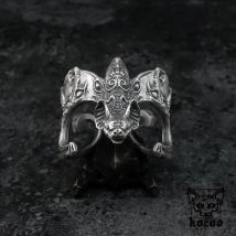 Vintage Relief Pipistrellus Ring männliche Persönlichkeit Hand Zubehör Persönlichkeit Flapping Fledermäuse Ring für Männer Schmuck verstellbar