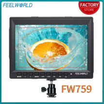 FEELWORLD FW759 7-Zoll-DSLR-Kamera-Feldmonitor HD-Video-Assistent Slim IPS 1280 x 800 4K HDMI 1080p mit Sonnenschutz