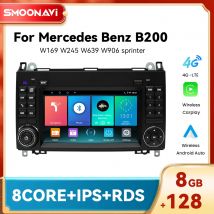 Wireless Carplay Android14 Autoradio Per Mercedes Benz B200 Sprinter W906 W639 AB Classe W169 W245 Viano Vito GPS 4G Wifi 8 + 128GB