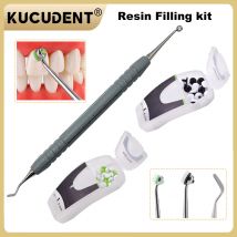 Kit di riempimento in resina dentale Spatola di riempimento in resina composita per fotopolimerizzazione Strumento per stampaggio Maniglia di miscelazione e kit di tamponi in schiuma Spatola per