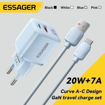 Ładowarka Essager 20W GaN USB typu C PD Szybkie ładowanie telefonu QC 3.0 Szybkie ładowarki do
