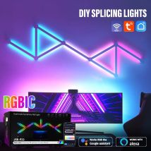 6PCS/9PCS RGB Smart Zimmer Wand Dekoration Lichter DIY Bluetooth Sound Control Spiel Zimmer Weihnachten Umgebungs licht Nacht Lichter