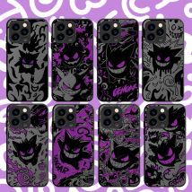 P-Pokemon Gengar Graffiti Custodia per iPhone 17 Air 15 16E 16 14 13 12 11 Pro Max XR 7 8 Plus SE 2020 Antiurto Opaco Della Copertura Dura
