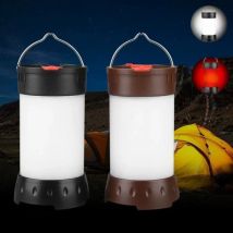 Magnetische tragbare weiße rote Campinglaterne, 5 Helligkeitsstufen, hängendes Zelt, wiederaufladbare USB-Notfall-Taschenlampe + 18650-Batterie