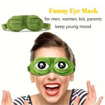 1/3pcs Cute 3D Pepe Frog Sleep Mask - Soft Plush Eye Shade for Travel & Home Use, Natural Sleeping Aid, Portable Blindfold