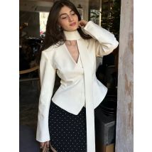 Tossy 3 Piece-Set Female Suit Mini Skirt Elegant Striped Commute Patchwork Fashion Luxury V-Neck Party Looks For Women Suit Sets