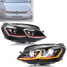 Fari a LED per Volkswagen VW Golf 7 MK7 VII 2013-2017 Indicatori di direzione sequenziali Gruppo lampade anteriori Non si adattano al modello GTI e allo xeno