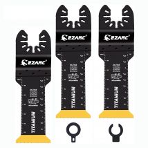 EZARC 3 Stück oszillierende Titan-Sägeblätter, extra lange oszillierende Multitool-Klingen für Metall, Holz, Nägel, Schrauben, Schneiden von Kunststoff