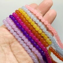 120 Uds. Cuentas espaciadoras sueltas redondas de vidrio opaco de 6mm, lote al por mayor para fabricación de joyería, accesorios para manualidades DIY
