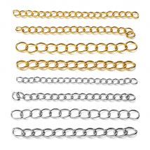 50 sztuk ze stali nierdzewnej 5cm spawany łańcuszek przedłużający złoty naszyjnik bransoletka Extender ogon łańcuchy dla majsterkowiczów akcesoria do wyrobu biżuterii