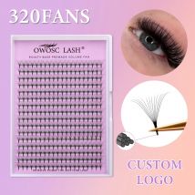 OWOSC 320 Fans Pointy Base Premade Volume Fans Medium Stem Sharp Thin Pre Made Russian Volume Fan Eyelash Extensions niestandardowe logo