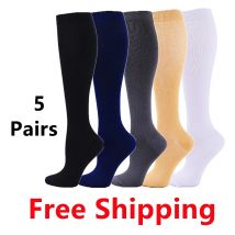 5 Pair Compression Socks Men Running Sport Socks Knee High 20-30mmHg Medical Edema Varicose Veins Women Compression Stocking