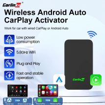 CarlinKit 5,0 Mini Android Auto adaptador CarPlay inalámbrico 2,4G y 5,8 Ghz WiFi BT 5,0 Plug And Play coche USB Dongle Mini caja inteligente AI