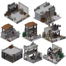 Militarys Scene Defense Watchtowers Command Posts Bases Signal Towers Wire Mesh Stands Building Blocks Bricks Toys For Children