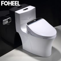FOHEEL Sedile WC intelligente Sedile bidet Sedile WC elettronico Sedile per asciugatura ad aria Funzioni di riscaldamento Sedile quadrato con telecomando nero