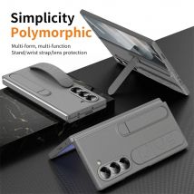 Custodia con staffa invisibile per cinturino di lusso per Samsung Galaxy Z Fold 6 5 4 3 7 fold6 Cinturino da polso pieghevole con supporto in silicone