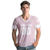 Custom American Football Shirt Pink Personalized Printed Football Jersey with Team Name Number Fans Gift for Men Women Youth