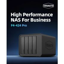 TERRAMASTER F4-424 Pro NAS Storage - 4Bay Core i3 8-Core 8-Thread CPU, 32GB DDR5 RAM, archiviazione collegata alla rete (Diskless)
