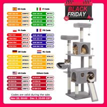 Grande albero per gatti per gatti da interni, torre per gatti multilivello con tiragraffi, posatoi imbottiti, condo per gatti in peluche, accessori per gatti