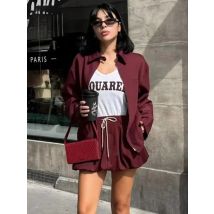 Gebunden Laterne Mini Rock Sets Für Frauen 2 Stück 2025 Neue Mode Zipper Jacke Frauen Anzug Casual 2 Stück Set frauen Outfit