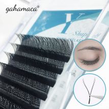 GAHAMACA YY Shape Premade Volume Fans Black Eyelash Extensions Two Tip Eyelashes C/D/L/LU Curl Individual False Lash