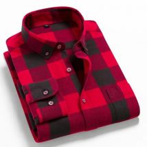 Neue Herbst Winter Plaid Rot Kariertes Hemd Männer Shirts Langarm Chemise Homme Baumwolle Männlich Karierten Shirts