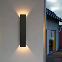 Zewnętrzna Wodoodporna Lampa Ścienna Nowoczesna Lampa LED Czarna Biała Aluminiowa Lampa Ścienna z Oświetleniem Górno-Dolnym Wodoodporna IP65 Oprawy Oświetleniowe 110V 220V