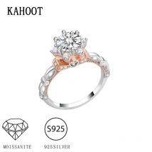 S925 Silber Moissan ite zweifarbigen Blumenstrauß Ring für Frauen, schickes, modisches und elegantes Hochzeits geschenk Valentinstag Geschenk